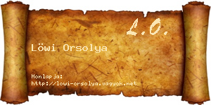 Löwi Orsolya névjegykártya